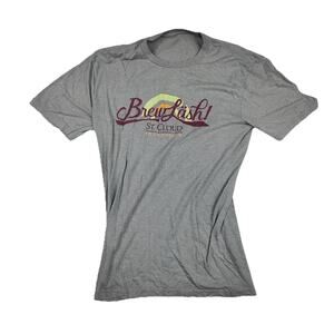 BrewLash St Cloud Shirt Mens Small Gray Short Sleeve Crew Neck Graphic Tee Beer